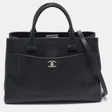 CHANEL Black Leather Medium Neo Executive Shopping Tote