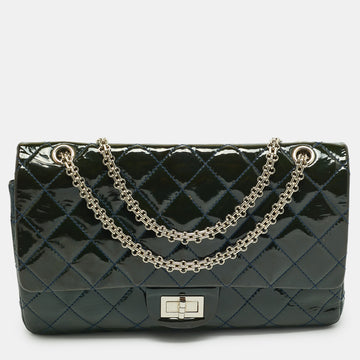 CHANEL Teal Quilted Patent Leather Classic 227 Reissue 2.55 Flap Bag