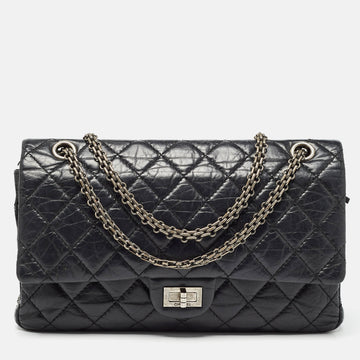 CHANEL Black Quilted Aged Leather Reissue 2.55 Classic 226 Flap Bag