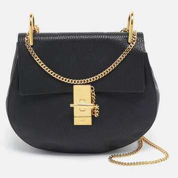 CHLOE Black Leather Medium Drew Shoulder Bag