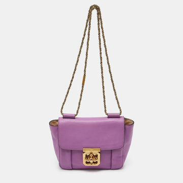CHLOE Purple Leather Small Elsie Shoulder Bag