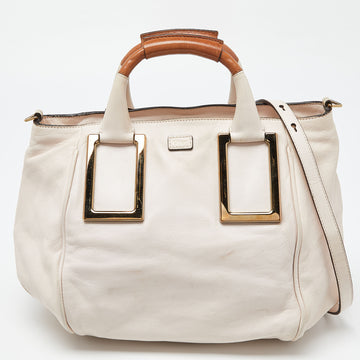 CHLOE Beige/Brown Leather Ethel Satchel