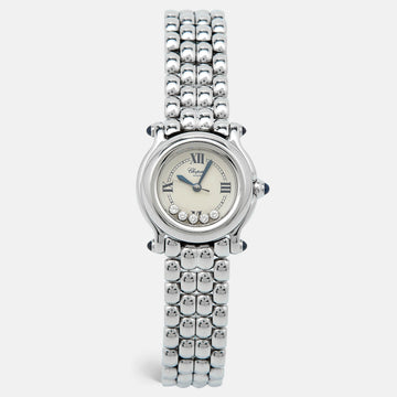 CHOPARD White Diamond Stainless Steel Happy Sport 27/8250-23 Women's Wristwatch 26 mm