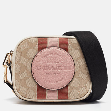 COACH Multicolor Signature Canvas and Leather Dempsey Crossbody Bag