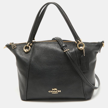 COACH Black Leather Small Kelsey Satchel