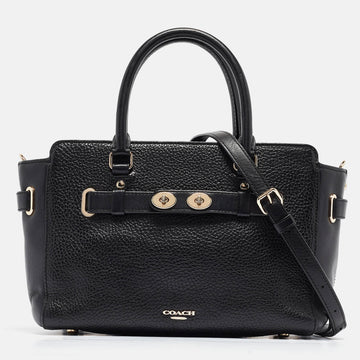 COACH Black Leather Blake Carryall 25 Tote