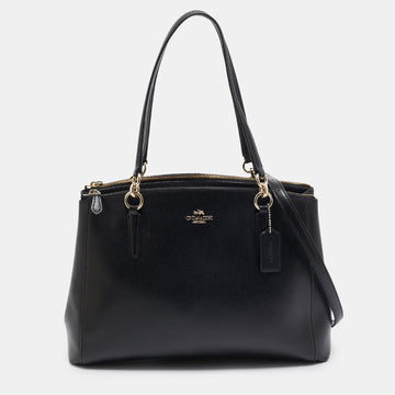 COACH Black Leather Large Christie Carryall Satchel