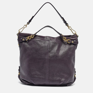 COACH Purple Leather Large Brooke Hobo