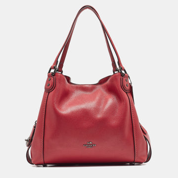 COACH Red Leather Edie 31 Shoulder Bag