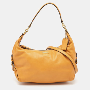 COACH Orange Leather Zip Hobo