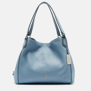 COACH Light Blue Leather Edie Shoulder Bag