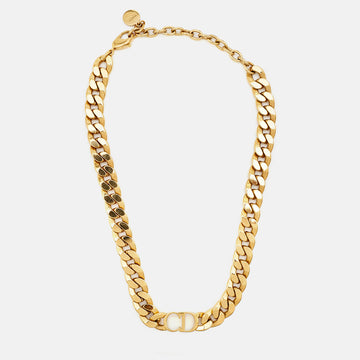 DIOR CD Danseuse Etoile Gold Tone Choker Necklace