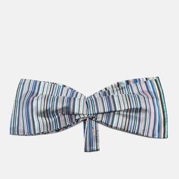 DIOR Multicolor Striped Silk Detachable Bow One Size