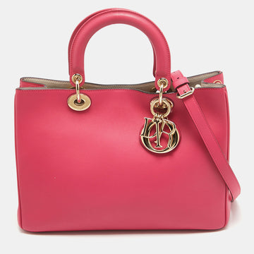 DIOR Pink Leather Medium issimo Shopper Tote