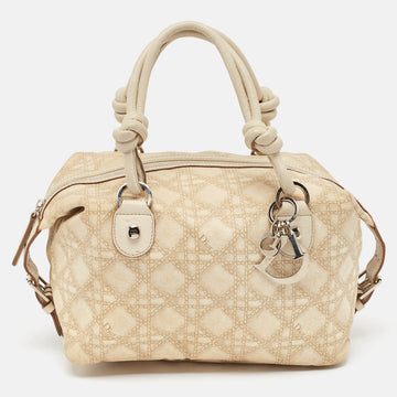 DIOR Beige/White Oblique Coated Canvas and Leather Cherie Satchel