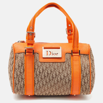 DIOR Orange/Beige issimo Canvas Small Boston Bag