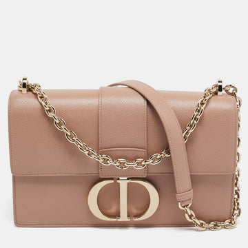 DIOR Beige Leather Montaigne 30 Flap Shoulder Bag