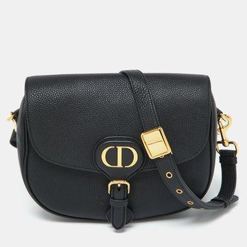 DIOR Black Leather Medium Bobby Shoulder Bag