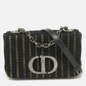 DIOR Black/Gold Embroidered Fabric Small Caro Shoulder Bag