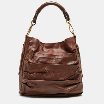 DIOR Dark Brown Leather Libertine Hobo