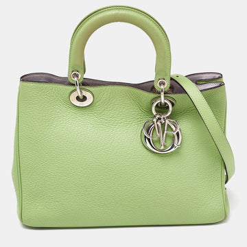 DIOR Green Leather Medium issimo Shopper Tote