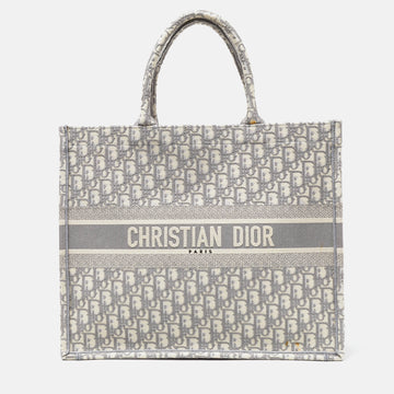 DIOR Grey Oblique Canvas Large Book Tote