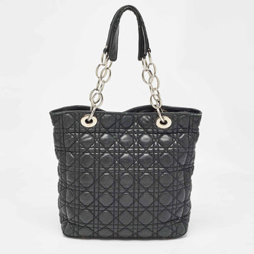 DIOR Black Cannage Quilted Leather Soft Lady  Tote