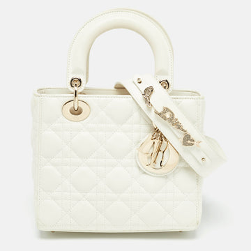 DIOR Off White Cannage Leather Small Lady  My ABC Tote