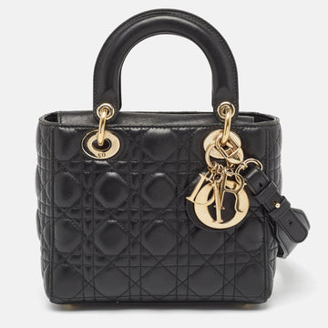 DIOR Black Cannage Leather Small Lady  My ABC Tote