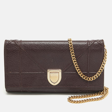 DIOR Burgundy Leather ama Wallet on Chain