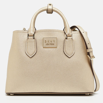 DKNY Gold Leather Medium Bianca Tote