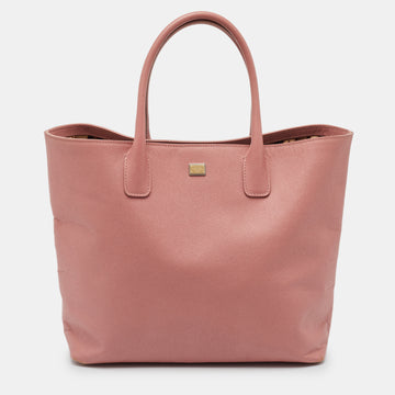 DOLCE & GABBANA Old Rose Leather Miss Alma Tote