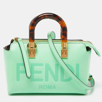 FENDI Neon Green Leather Mini By The Way Bag