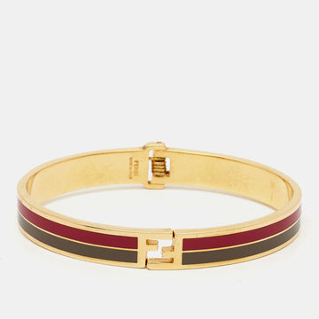 FENDI sta Enamel Gold Tone Bracelet L