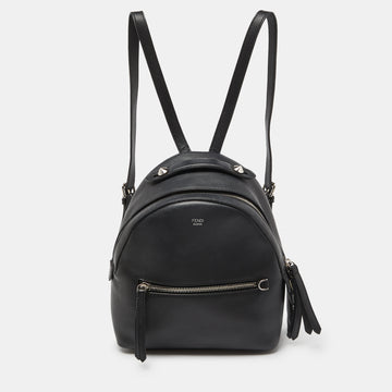 FENDI Black Leather Mini By The Way Backpack