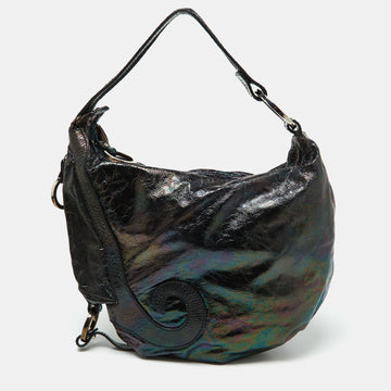 FENDI Multicolor Iridescent Leather Biga Hobo