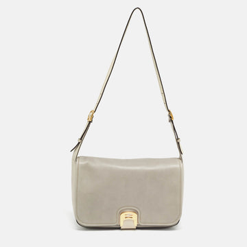 FENDI Two Tone Grey Leather Chameleon Shoulder Bag