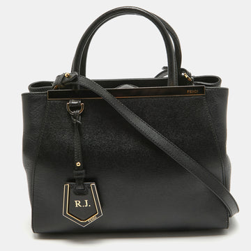 FENDI Black Leather Small 2Jours Tote