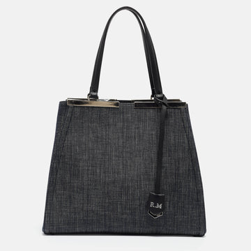 FENDI Black/Blue Denim  2Jours large Totes