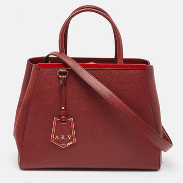 FENDI Red Leather Medium 2Jours Tote