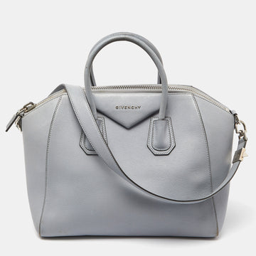 GIVENCHY Grey Leather Medium Antigona Satchel