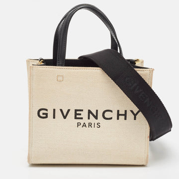 GIVENCHY Beige/Black Canvas Mini G Tote