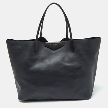 GIVENCHY Black Leather Large Antigona Shopper Tote