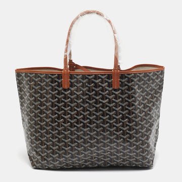 GOYARD Brown ine Coated Canvas and Leather Saint Louis PM Tote