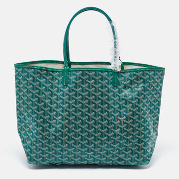 GOYARD Green ine Coated Canvas and Leather Saint Louis PM Tote