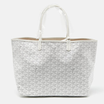 GOYARD White ine Coated Canvas and Leather Saint Louis PM Tote