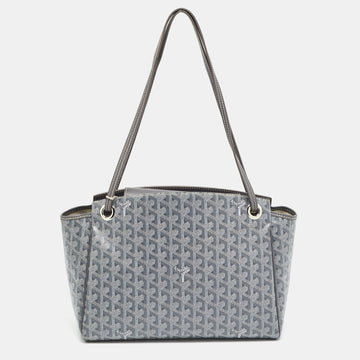 GOYARD Grey ine Coated Canvas and Leather  Rouette PM Bag