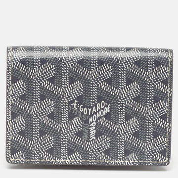 GOYARD Grey ine Coated Canvas and Leather Business Card Holder