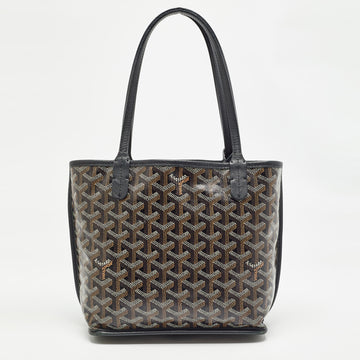 GOYARD Black ine Coated Canvas Anjou Mini Reversible Bag