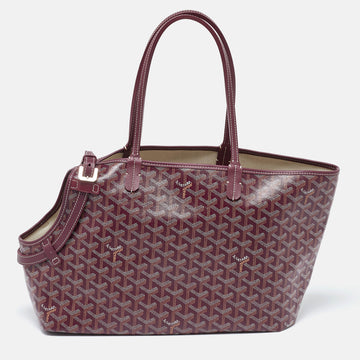 GOYARD Burgundy ine Coated Canvas and Leather The Chien Gris Bag